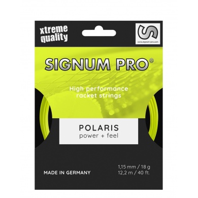 Stringing with tennis string Signum Pro Polaris neon yellow